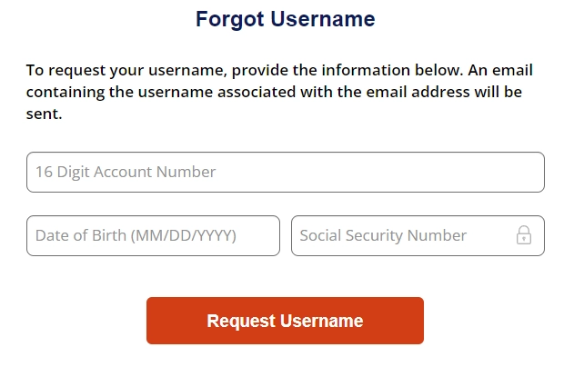 MyDestinyCard Forgot Username