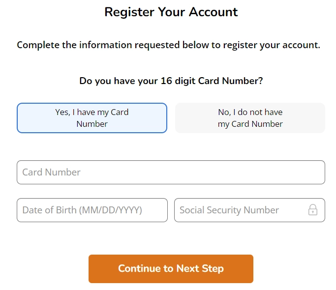 MyIndigoCard Register With Number